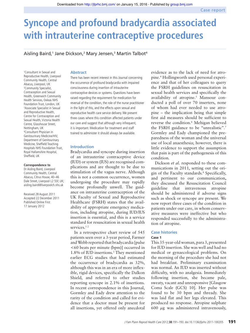 PDF Syncope and profound bradycardia associated with intrauterine