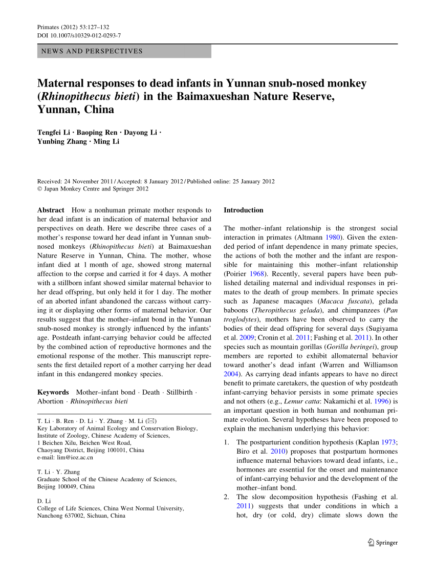 PDF) Allogrooming among female Yunnan snub-nosed monkeys (Rhinopithecus  bieti)