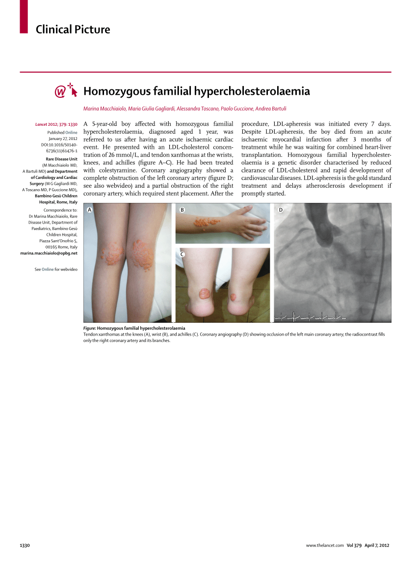 Pdf Homozygous Familial Hypercholesterolaemia 6458