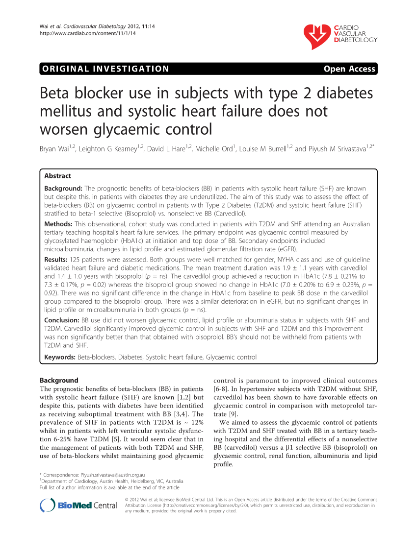 beta blockers and diabetes type 2)