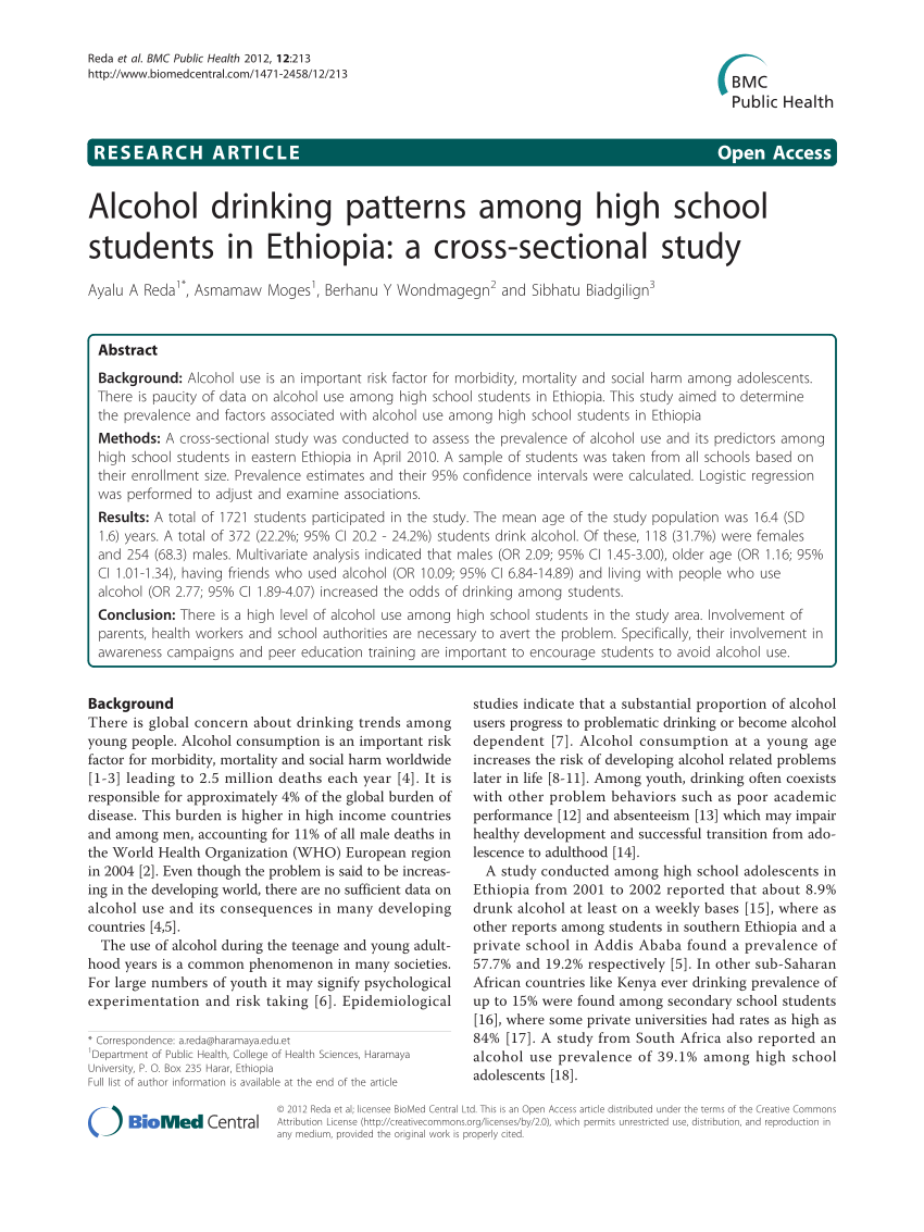 research paper topics drinking alcohol