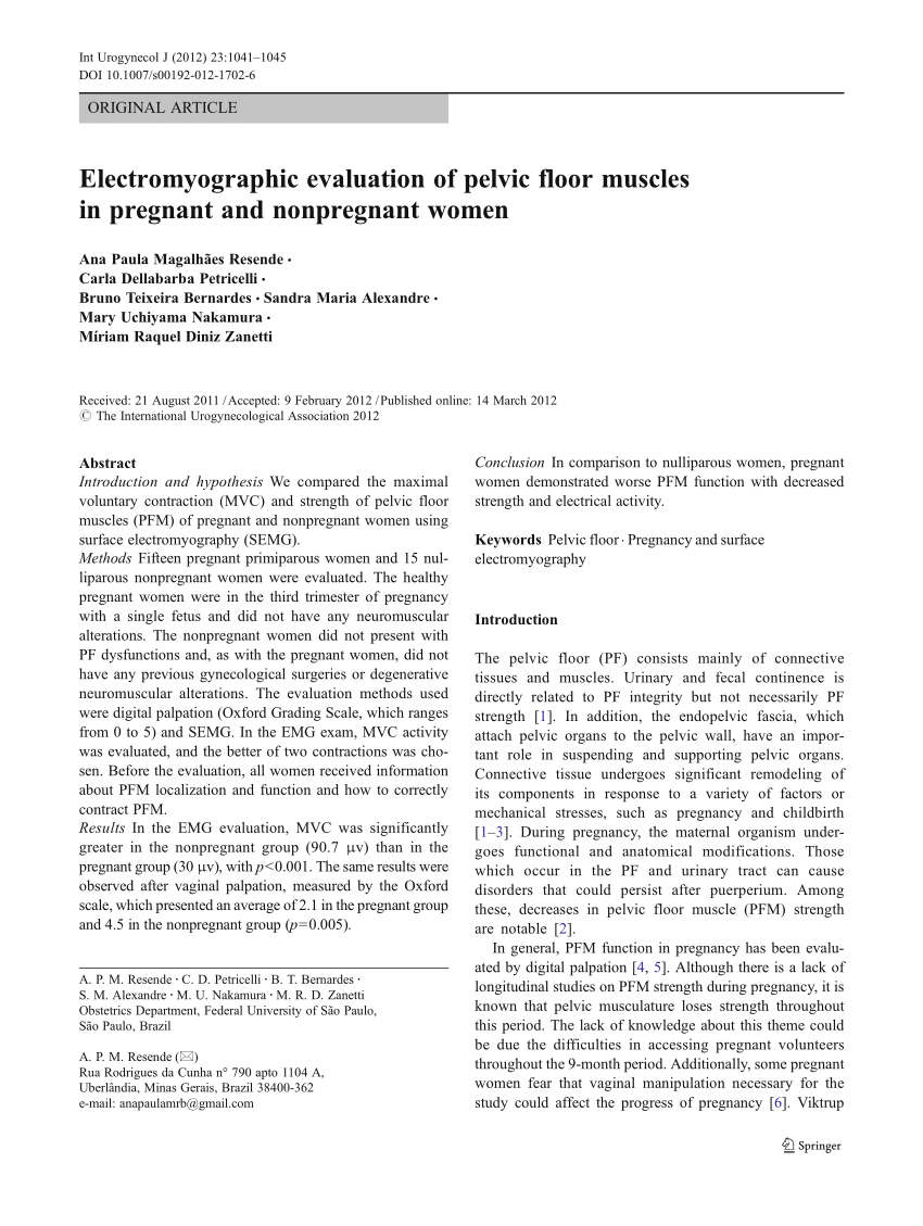 PDF) Distensibility and strength of the pelvic floor muscles of women in  the third trimester of pregnancy