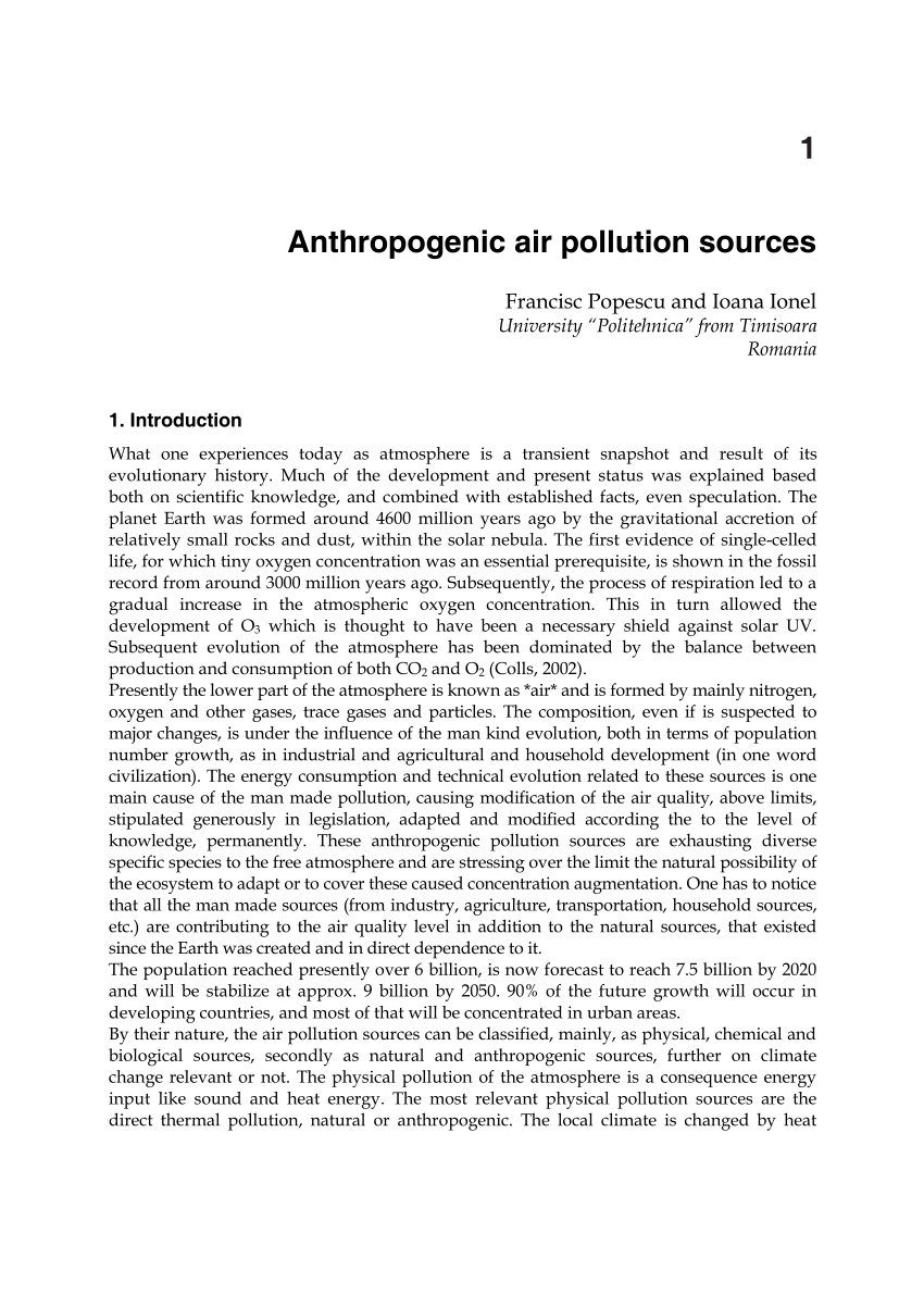 Pdf Anthropogenic Air Pollution Sources
