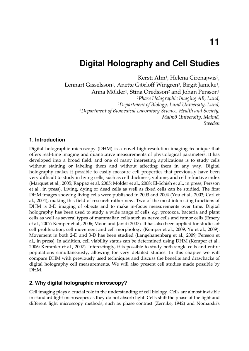 thesis on digital holography