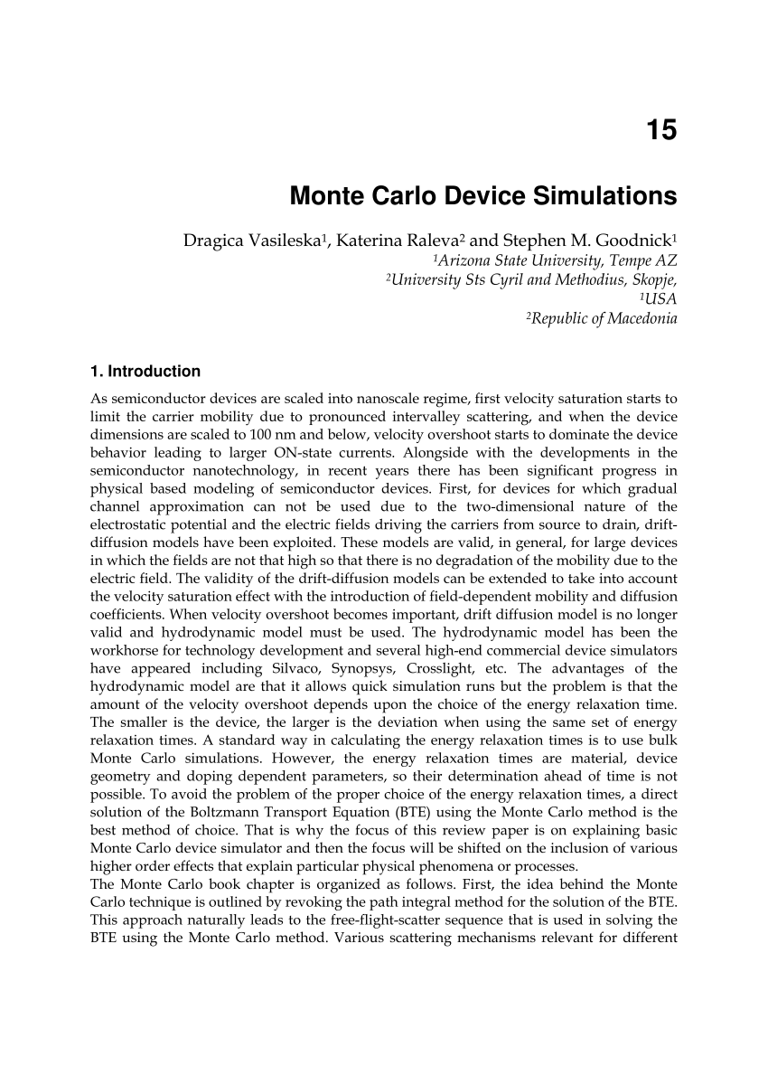 PDF) Monte Carlo Device Simulations