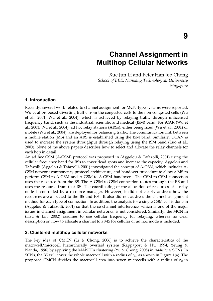 cellular networks channel assignment