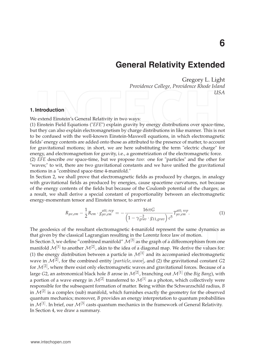 research paper of general relativity