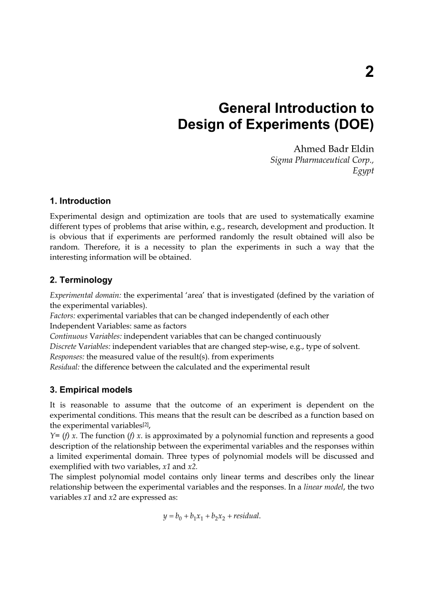 design of experiments introduction pdf