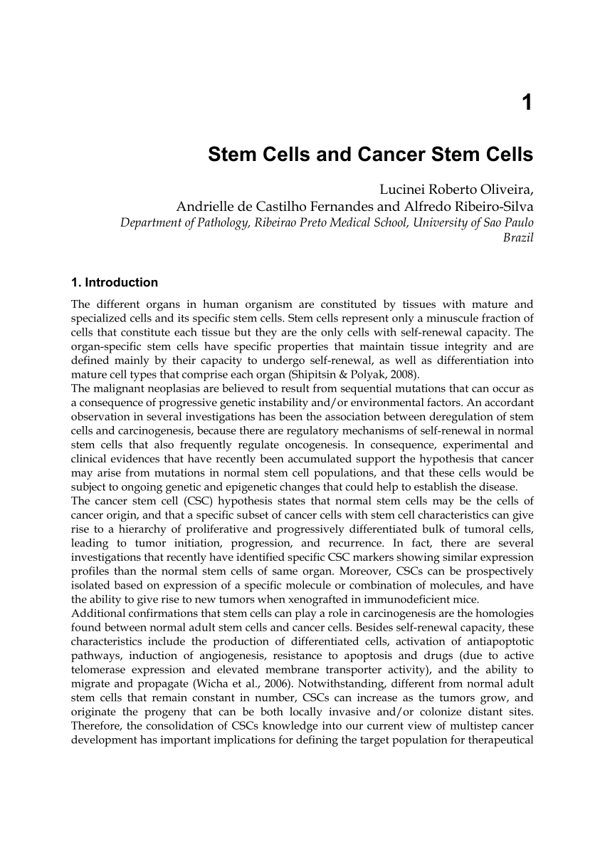 thesis on cancer stem cells