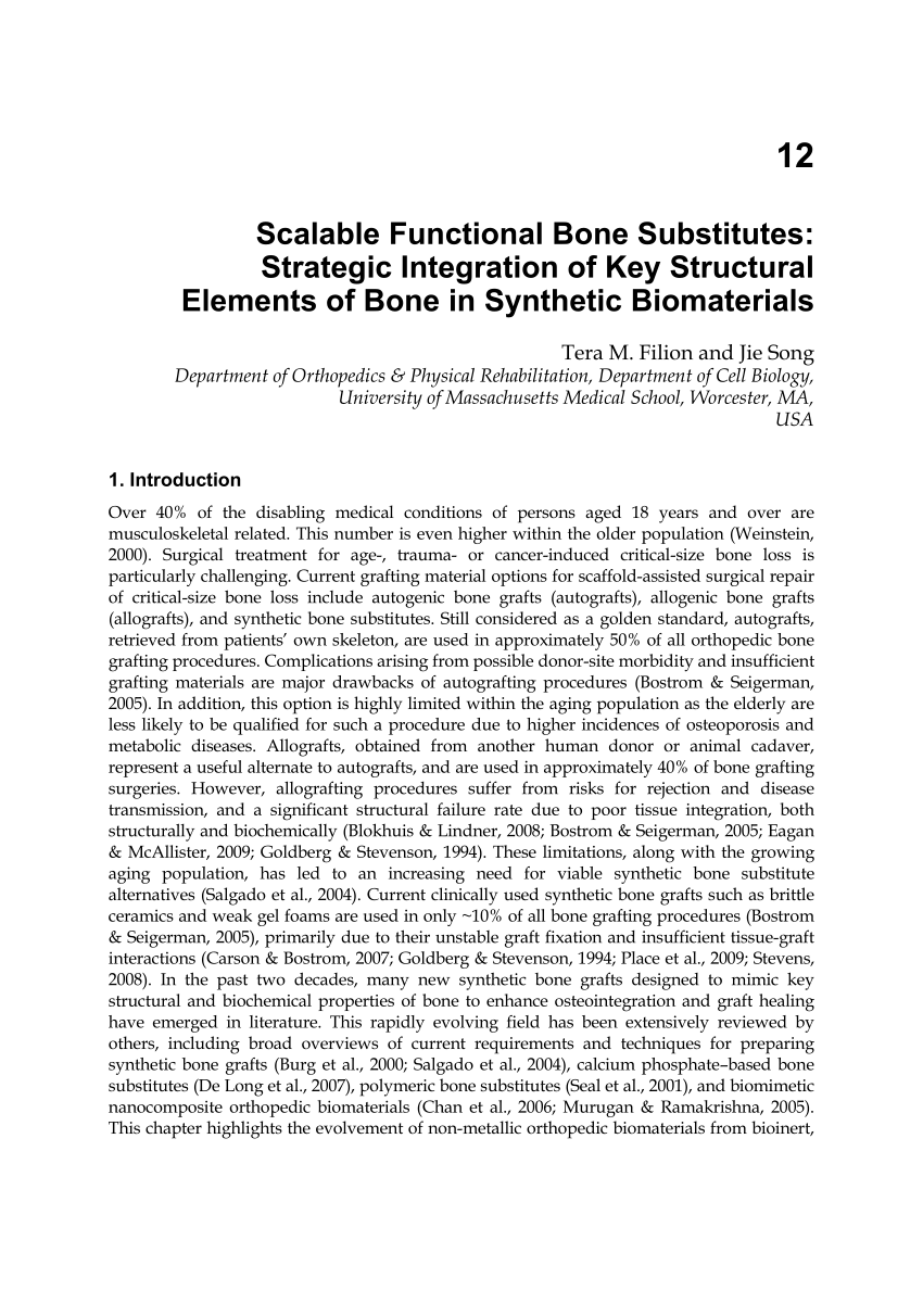 PDF) Scalable Functional Bone Substitutes: Strategic Integration ...