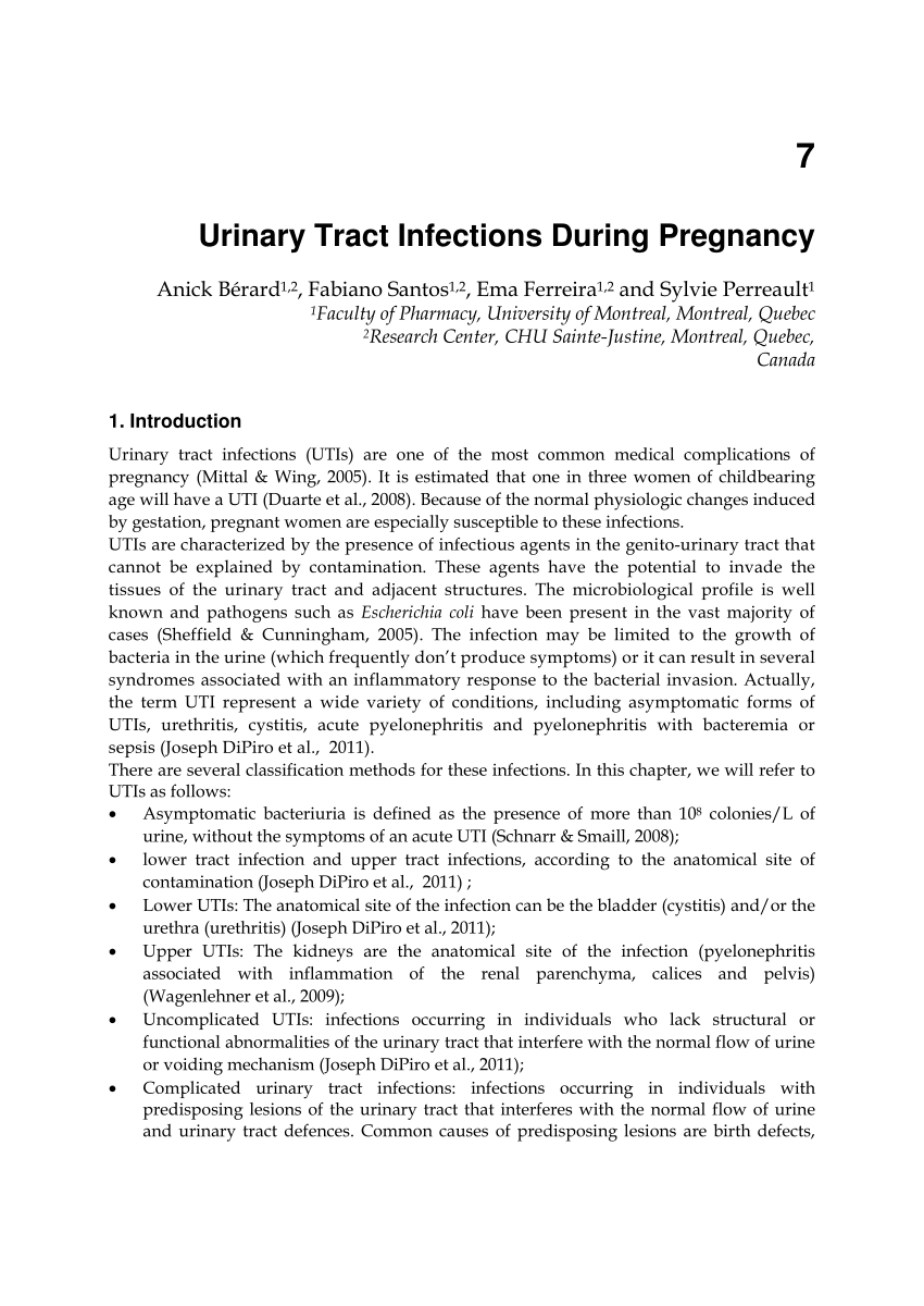 Pdf Urinary Tract Infections During Pregnancy 