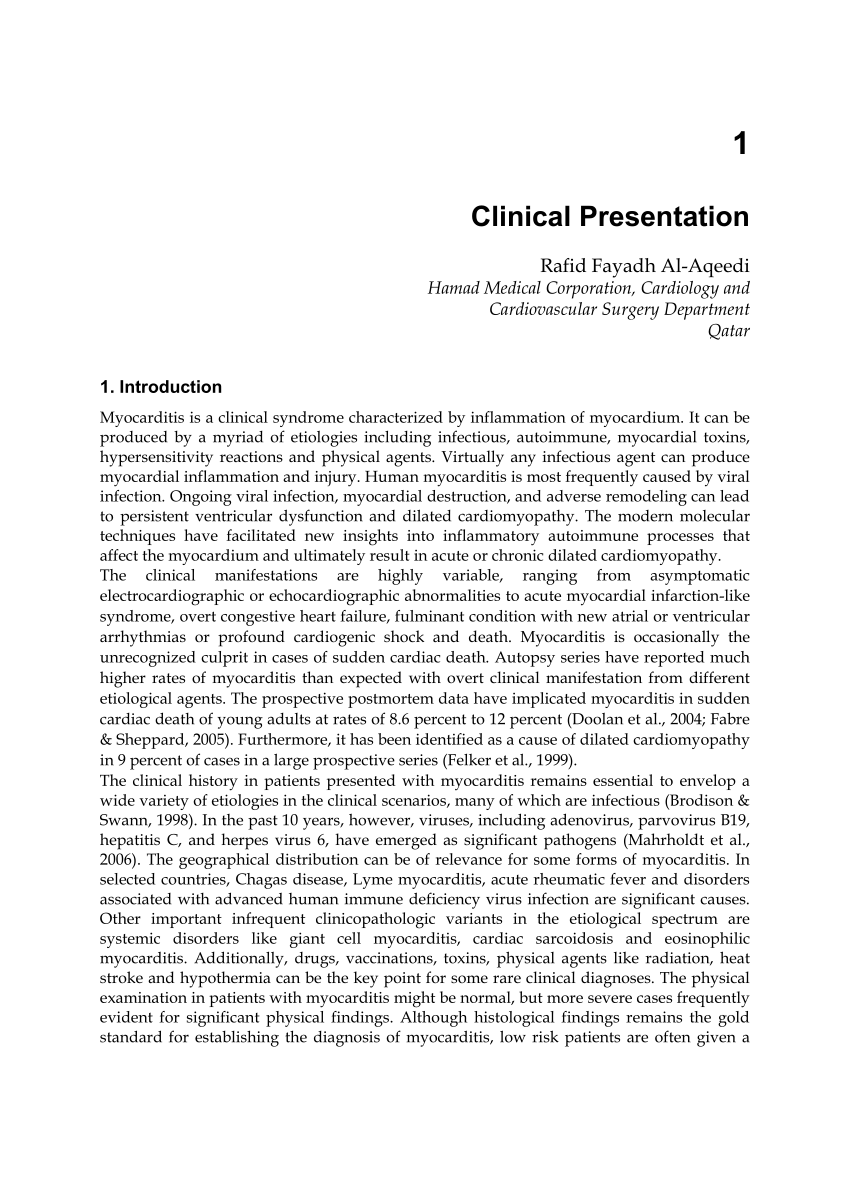 introduction of clinical presentation
