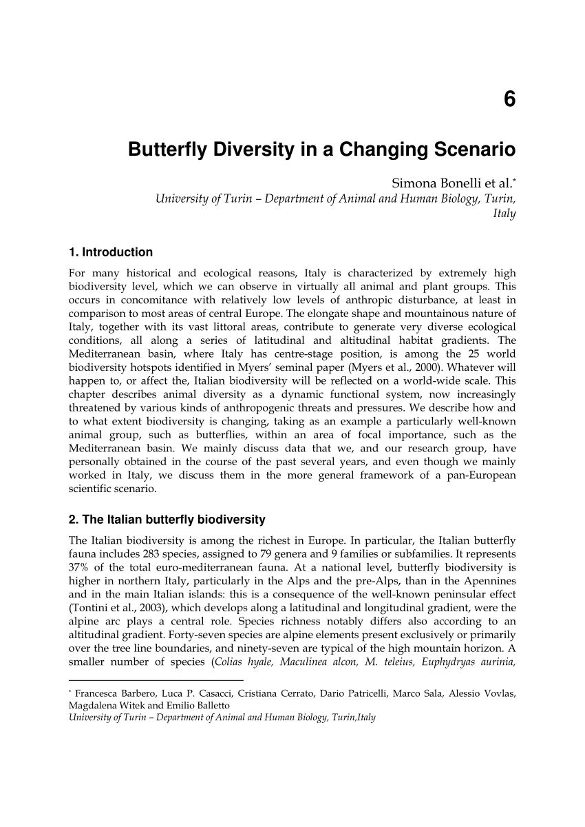 butterfly diversity research papers