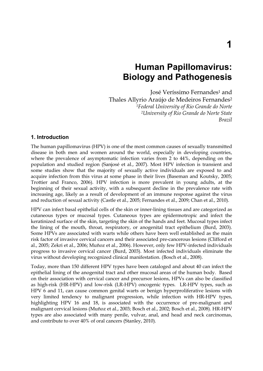 Human papillomavirus biology and pathogenesis - Papilloma virus 44