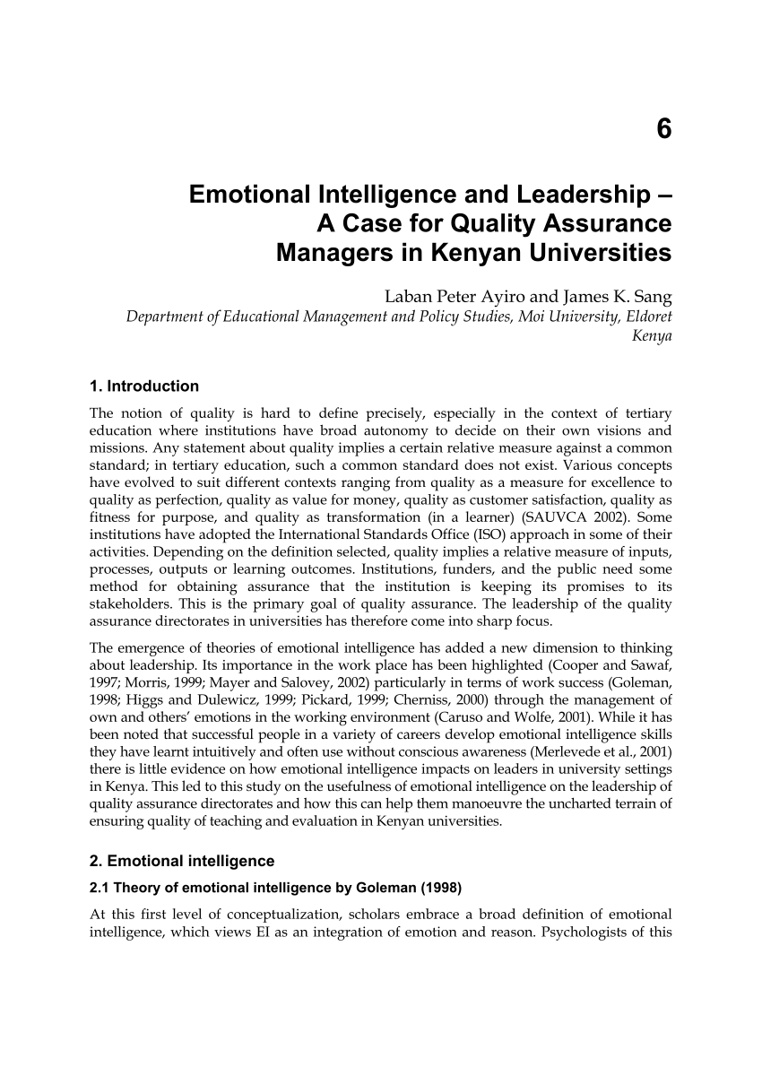 case study about emotional intelligence