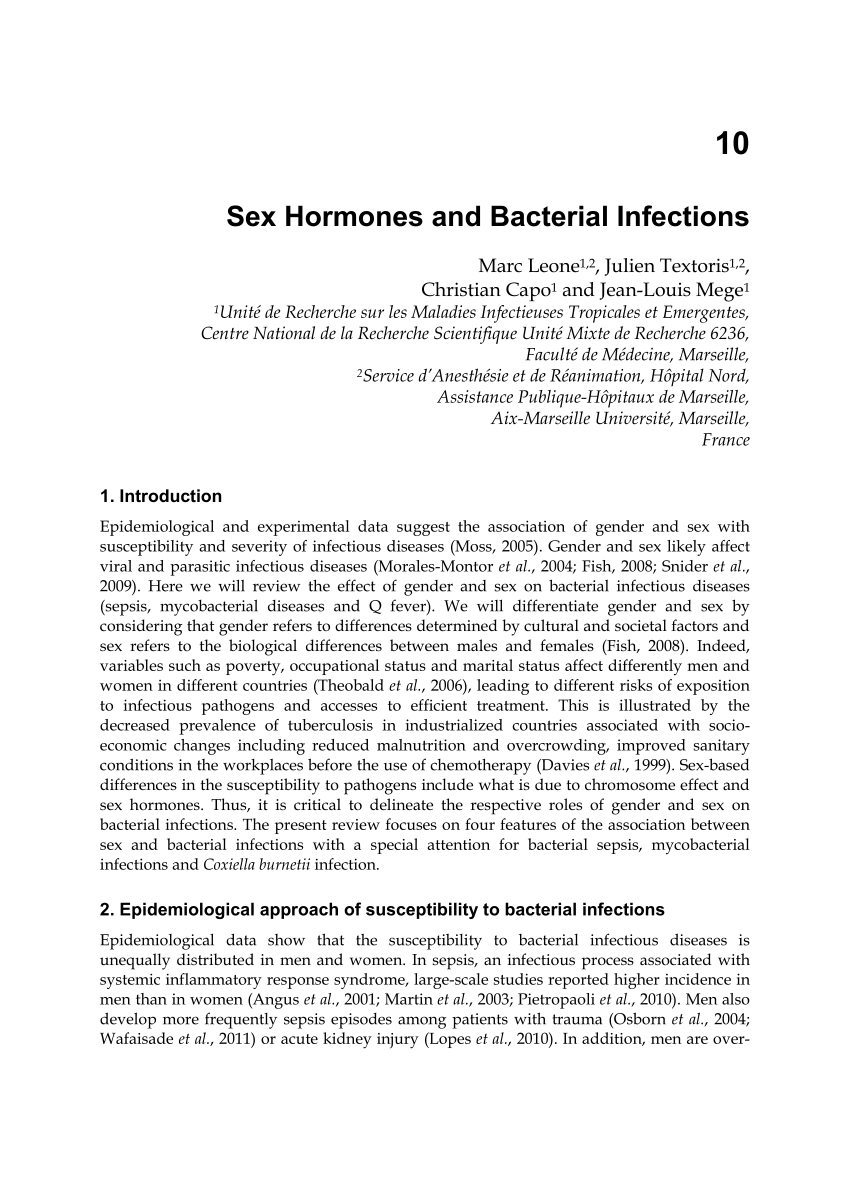 Pdf Sex Hormones And Bacterial Infections