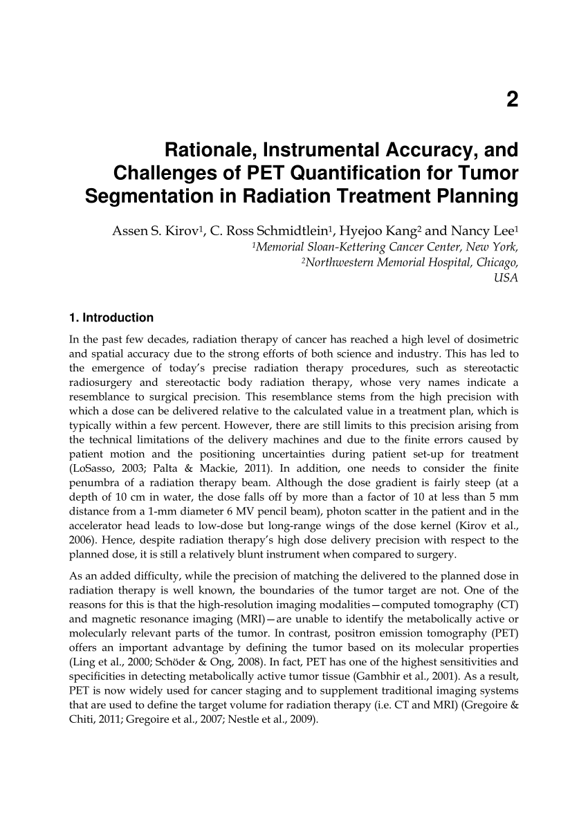 (PDF) Rationale, Instrumental Accuracy, and Challenges of PET