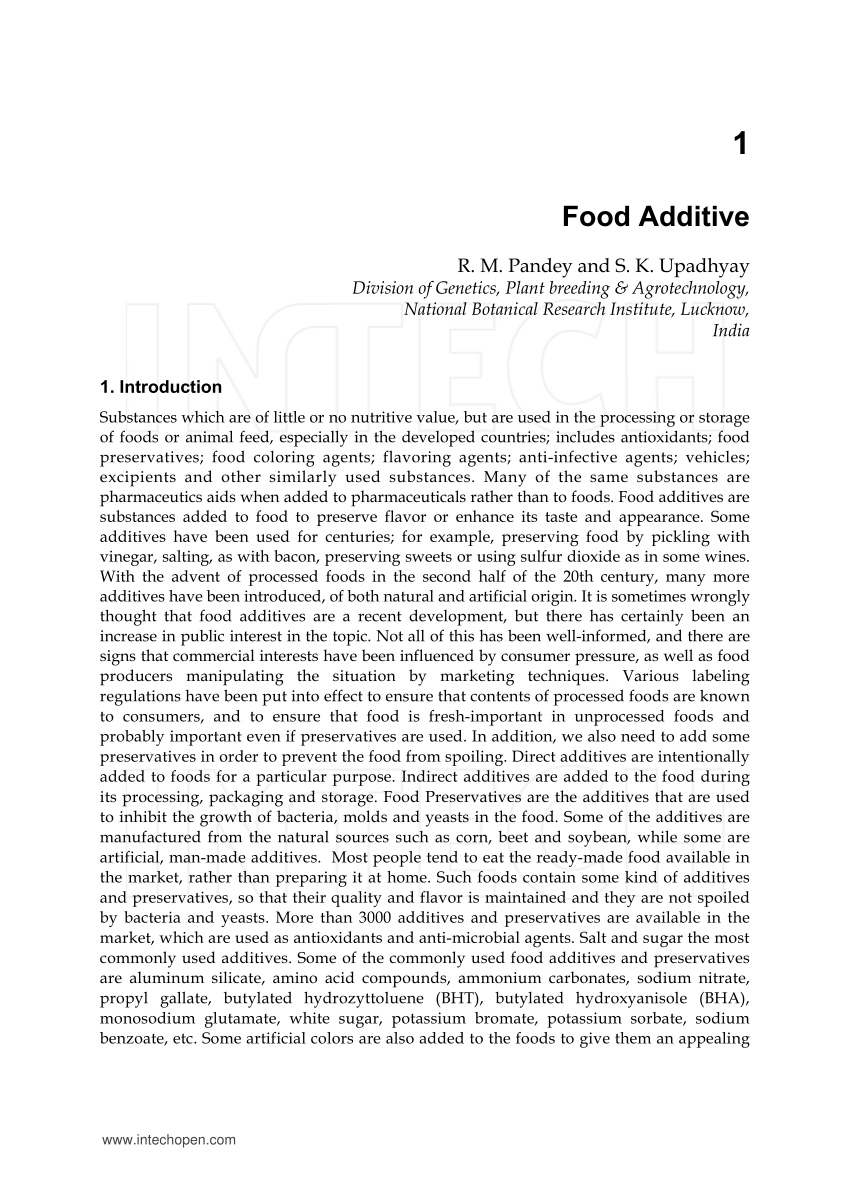 food additives research paper