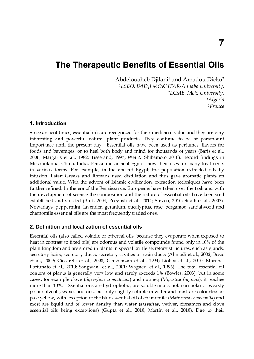 scientific research on essential oils