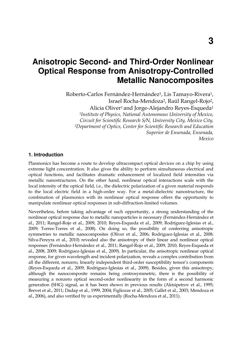 PDF) Anisotropic Second- and Third-Order Nonlinear Optical 