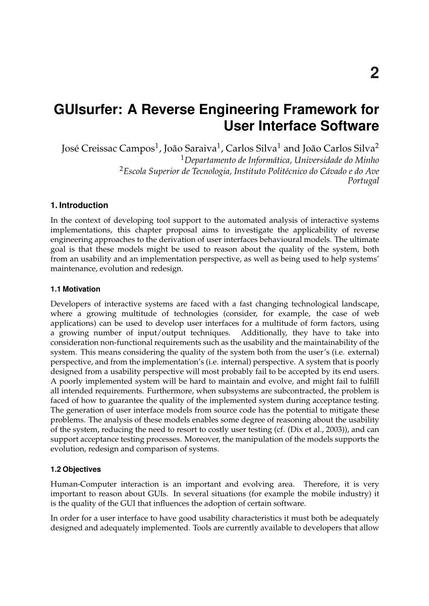 PDF) GUIsurfer: A Reverse Engineering Framework for User Interface