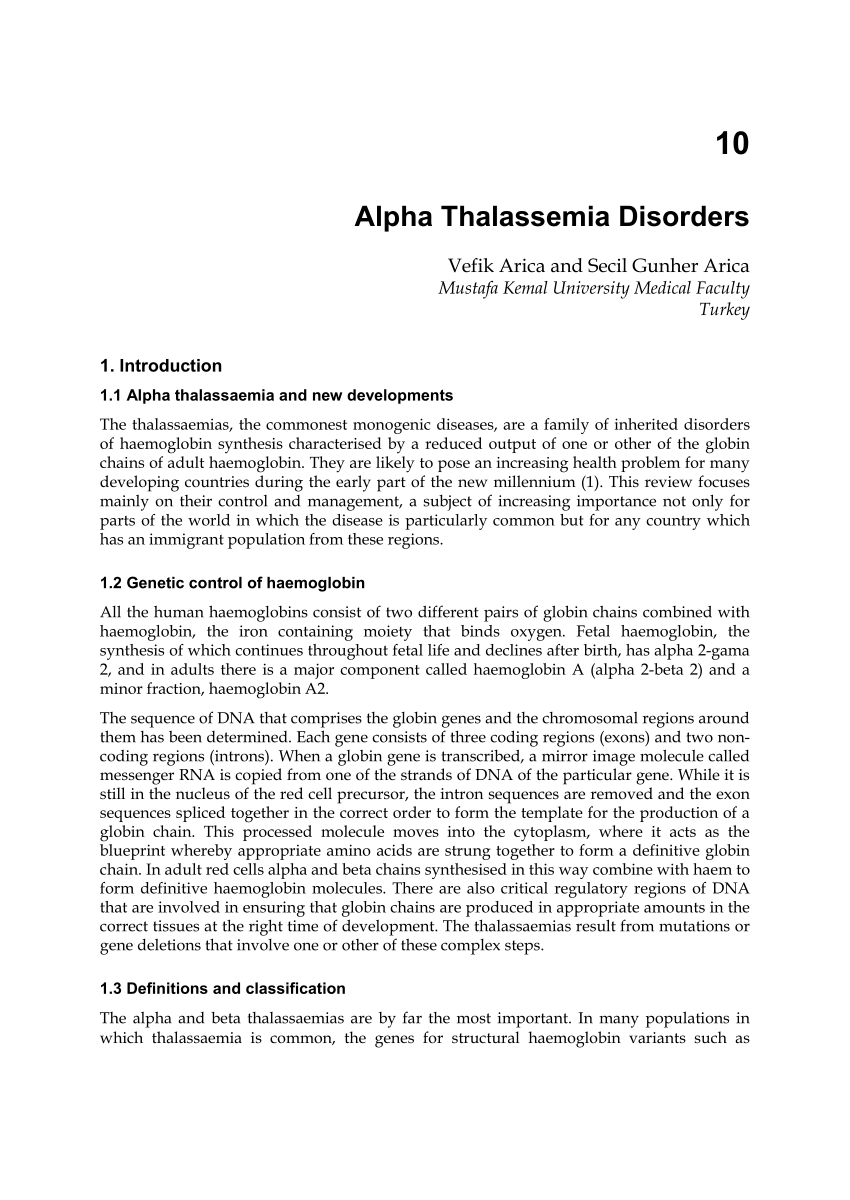research paper on thalassemia
