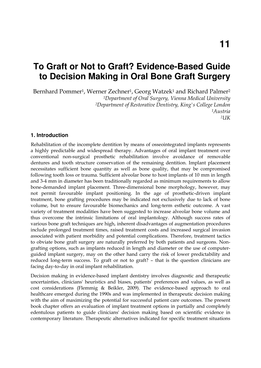 Analgesia for iliac crest bone graft (Chapter 34) - Decision