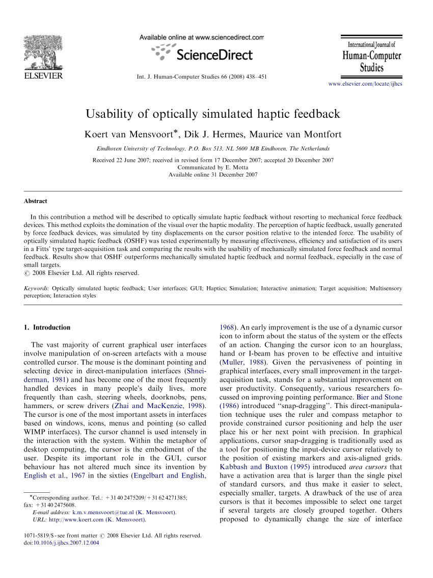 Evaluation of an eye-pointer interaction device for human-computer  interaction - ScienceDirect