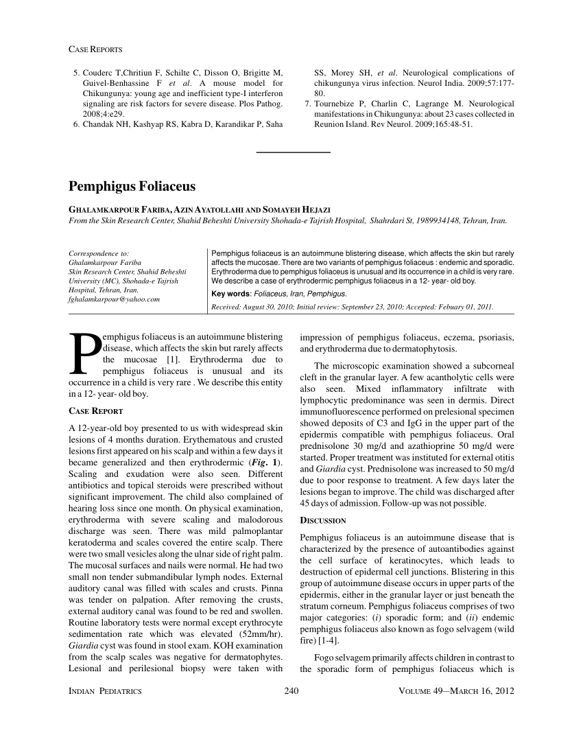 (PDF) Pemphigus Foliaceus