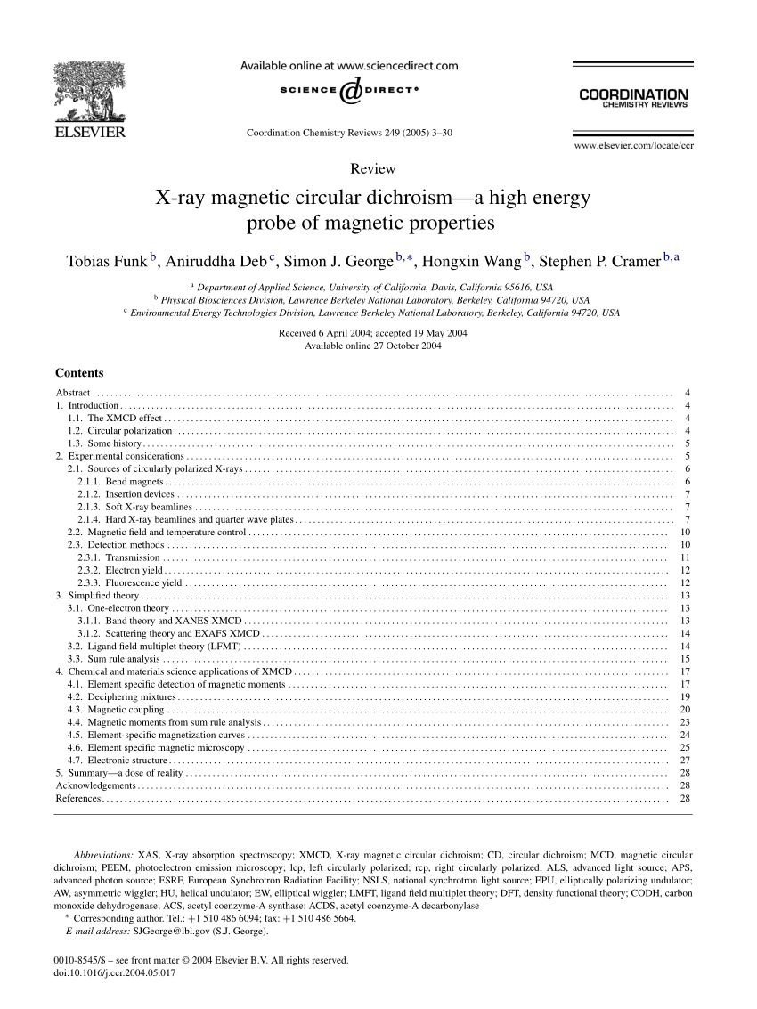 Pdf X Ray Magnetic Circular Dichroism A High Energy Probe Of Magnetic Properties