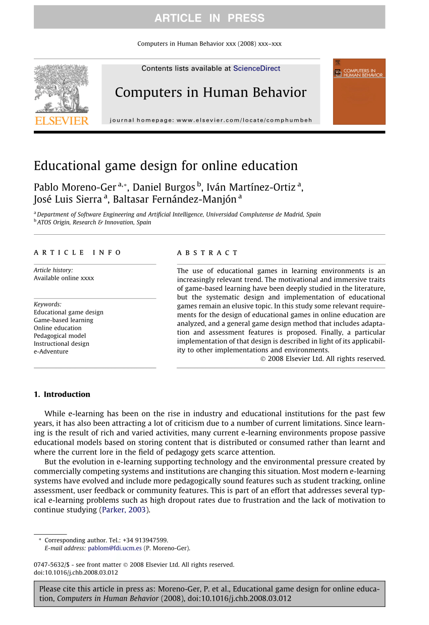 PDF] Categorizing Game Design Elements into Educational Game