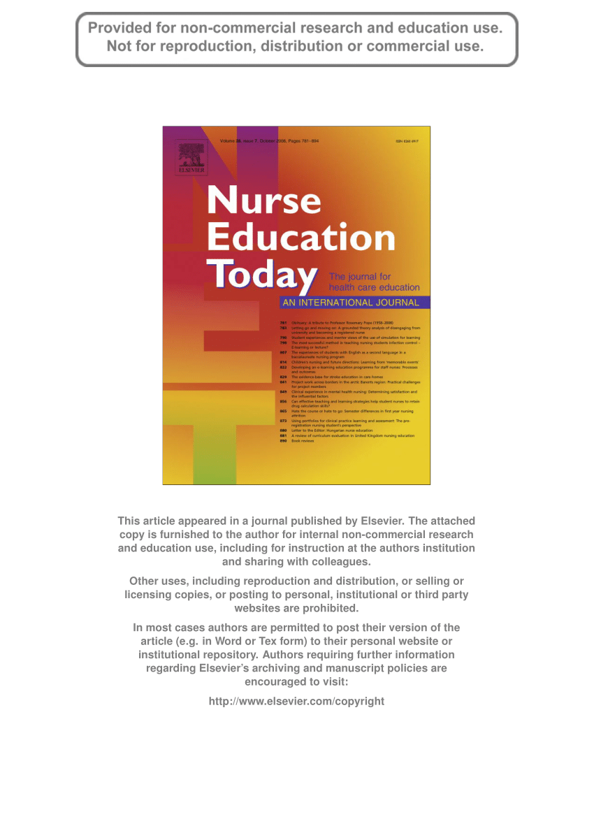(PDF) A review of curriculum evaluation in United Kingdom nursing education