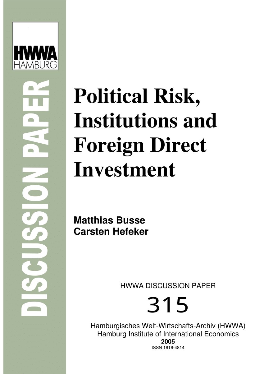 PDF) Political Risk, Institutions and Foreign Direct Investment