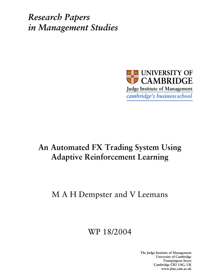 intraday fx trading an evolutionary reinforcement learning approach
