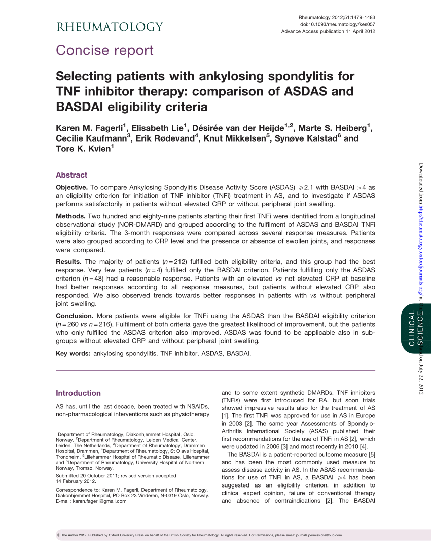Simplified Ankylosing Spondylitis Disease Activity Score (SASDAS) Versus  ASDAS: A Post Hoc Analysis of a Randomized Controlled Trial