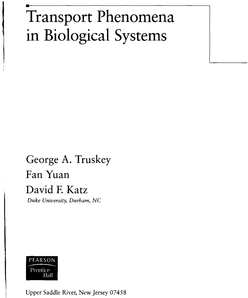 transport phenomena in biological systems solutions pdf