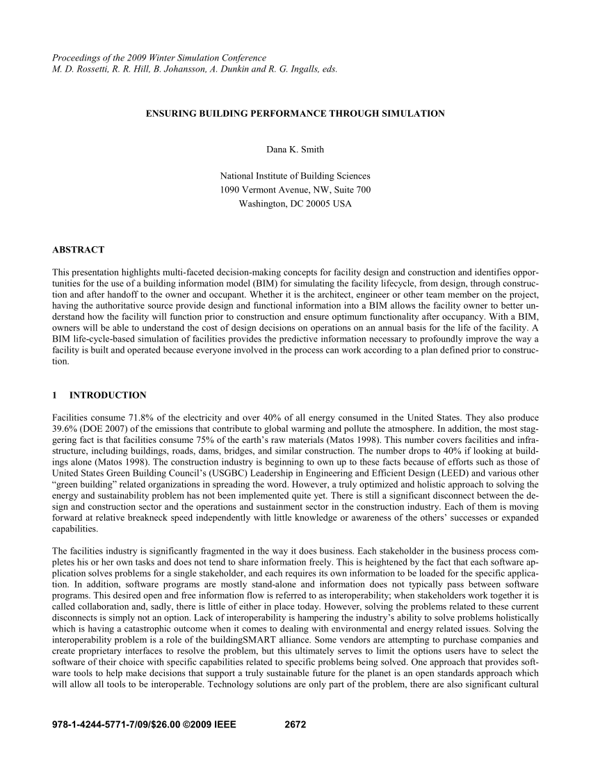 (PDF) Ensuring building performance through simulation