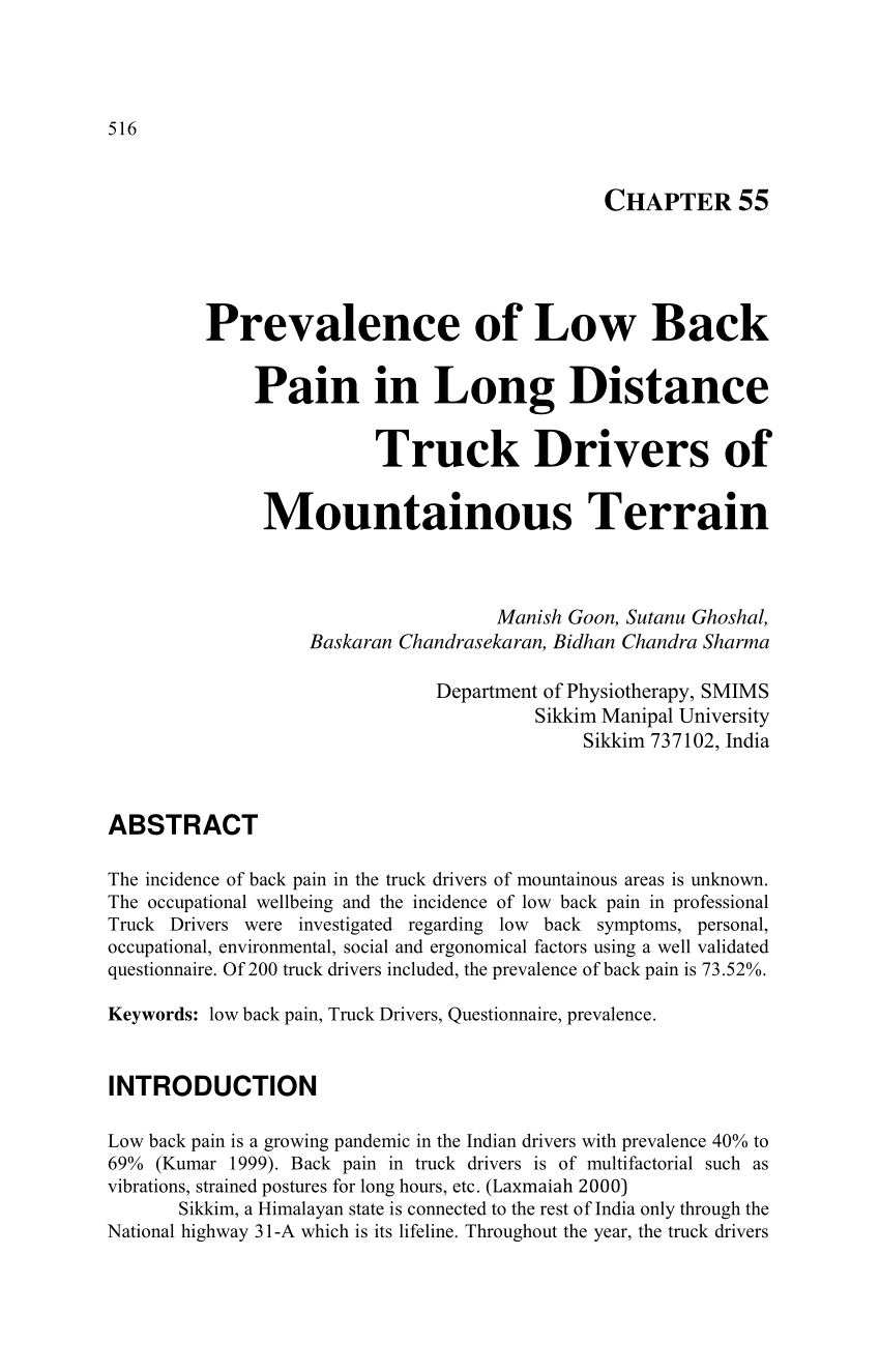 Back Pain & Ergonomics for Truck Drivers