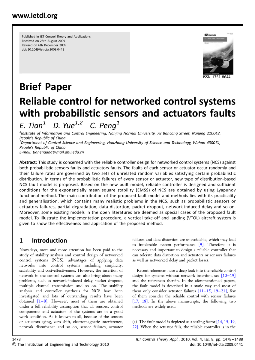 research papers in control systems