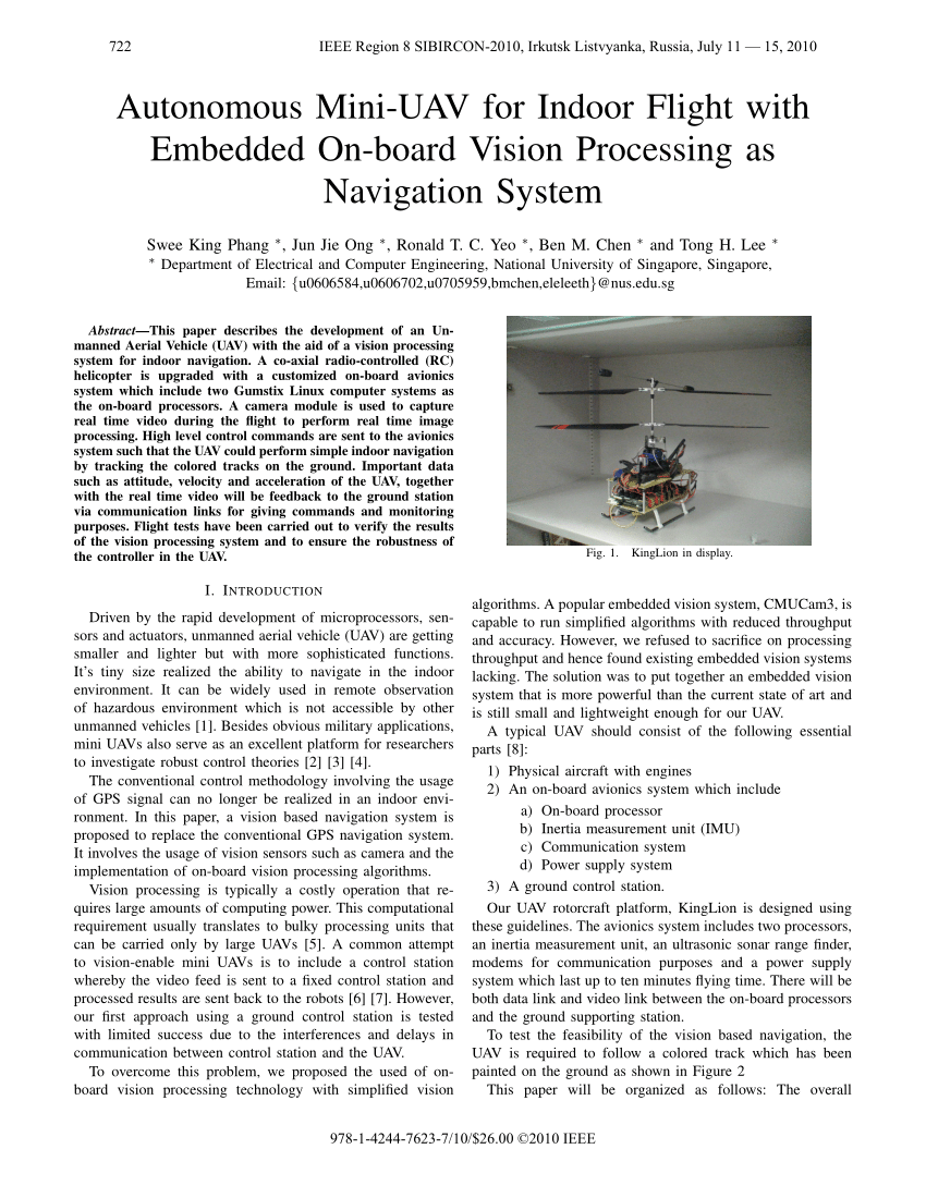 PDF) Autonomous Mini-UAV for indoor flight with embedded on-board ...