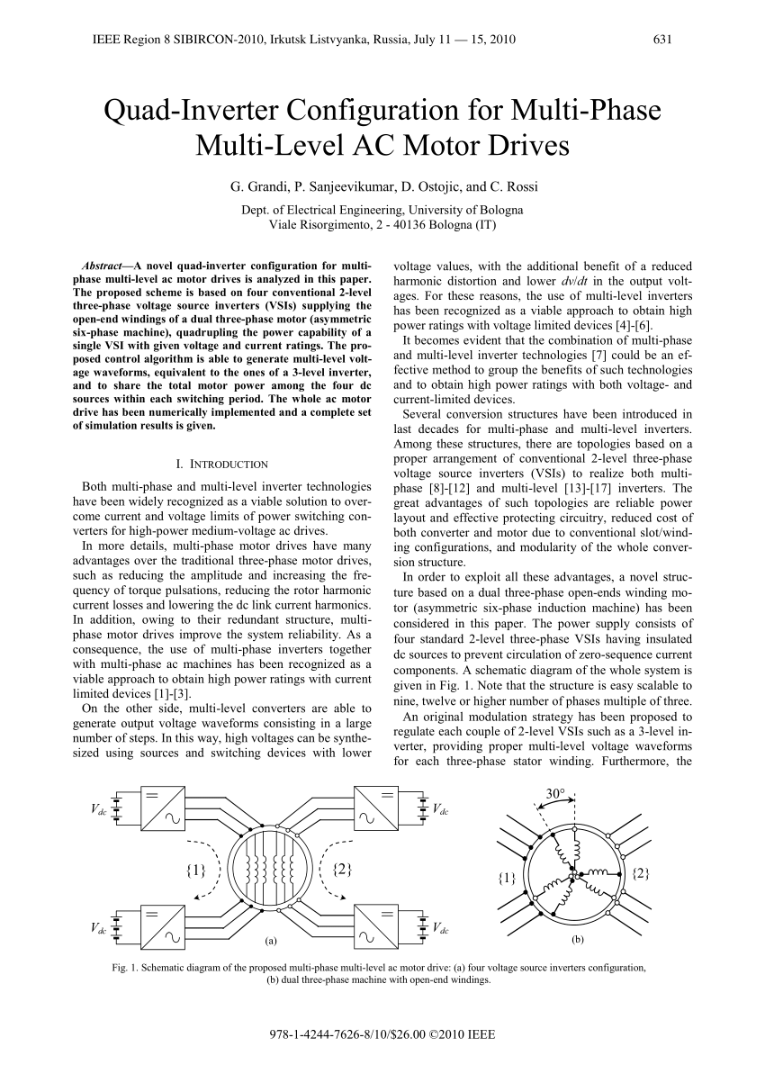 PDF) Quad-inverter configuration for multi-phase multi-level AC motor drives