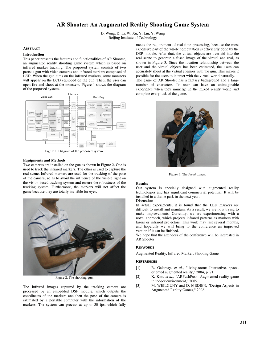 PDF) AR Shooter An augmented reality shooting game system
