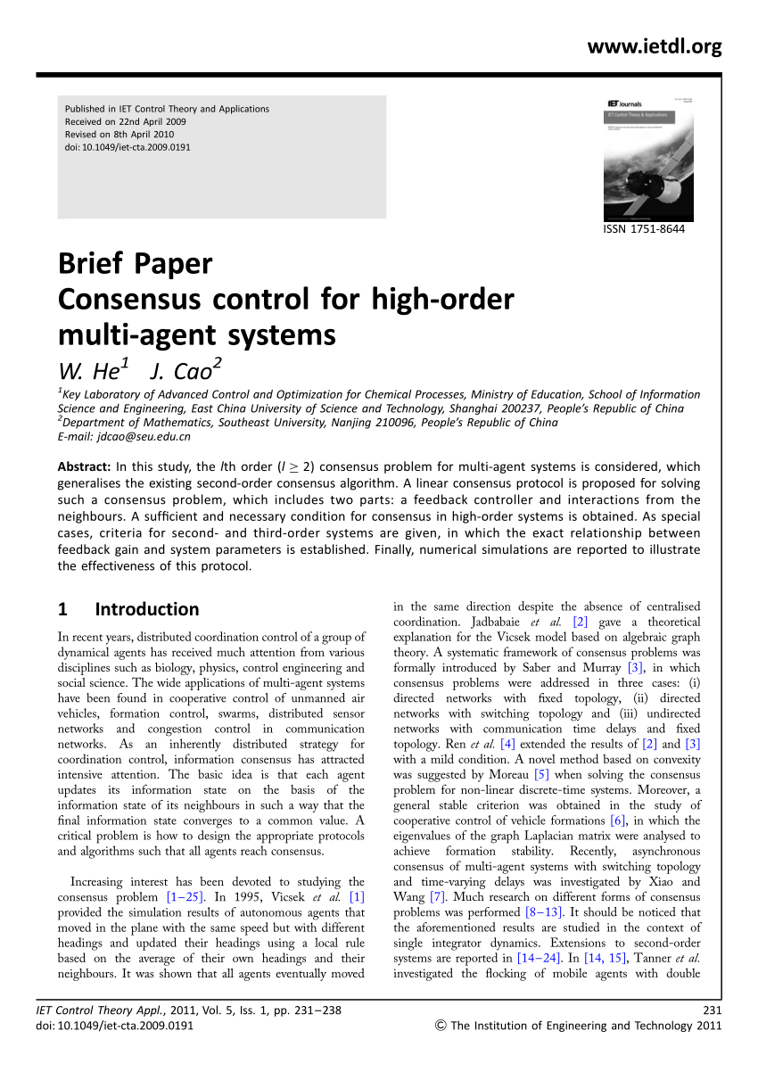 research papers in control systems