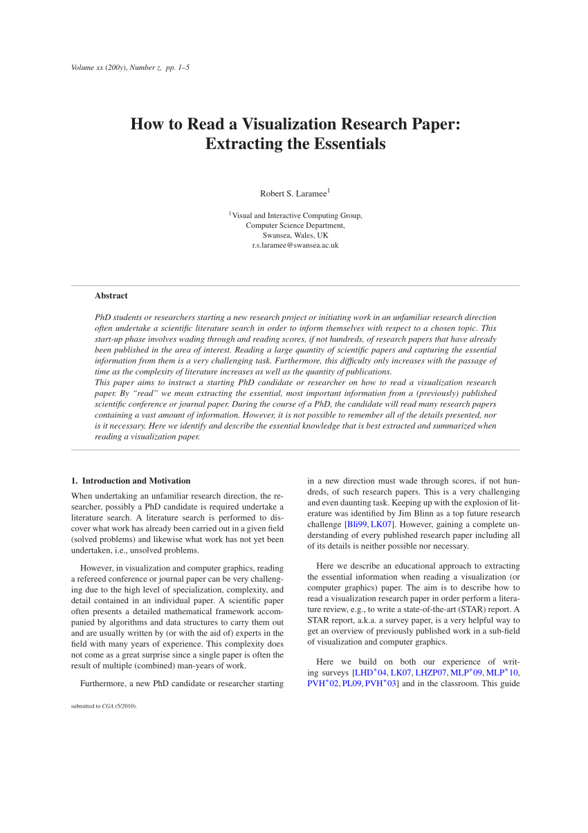 how to read a visualization research paper extracting the essentials