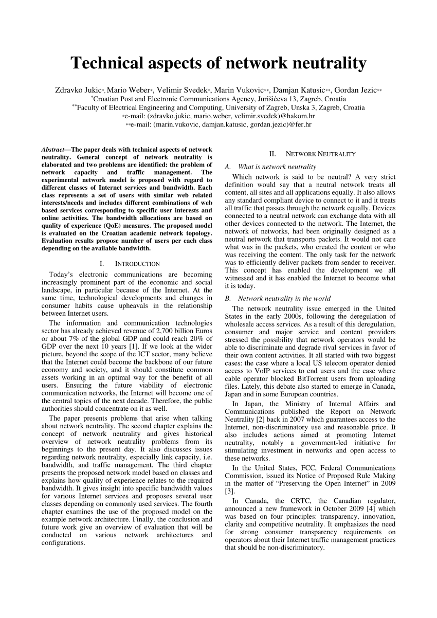 research paper on net neutrality