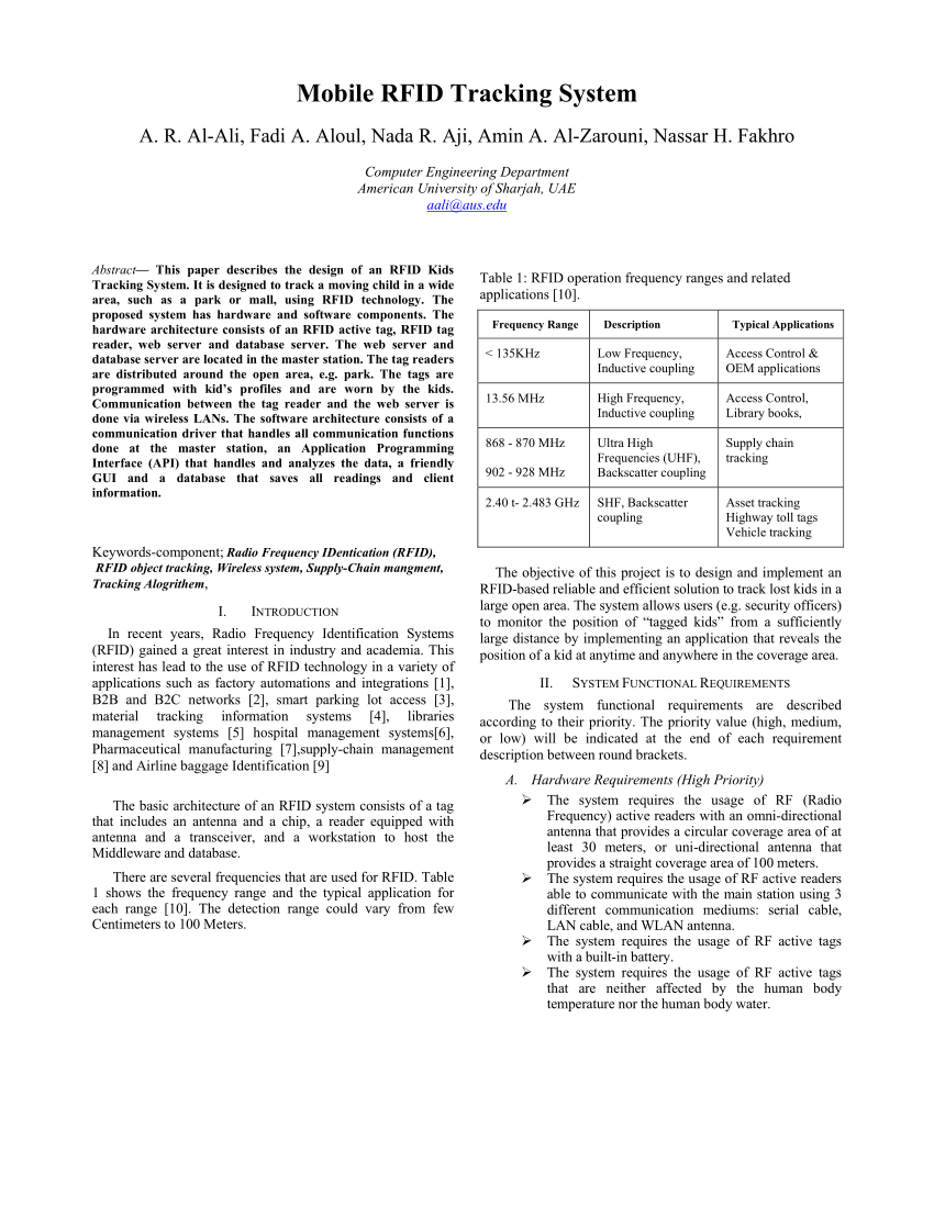 Pdf Mobile Rfid Tracking System