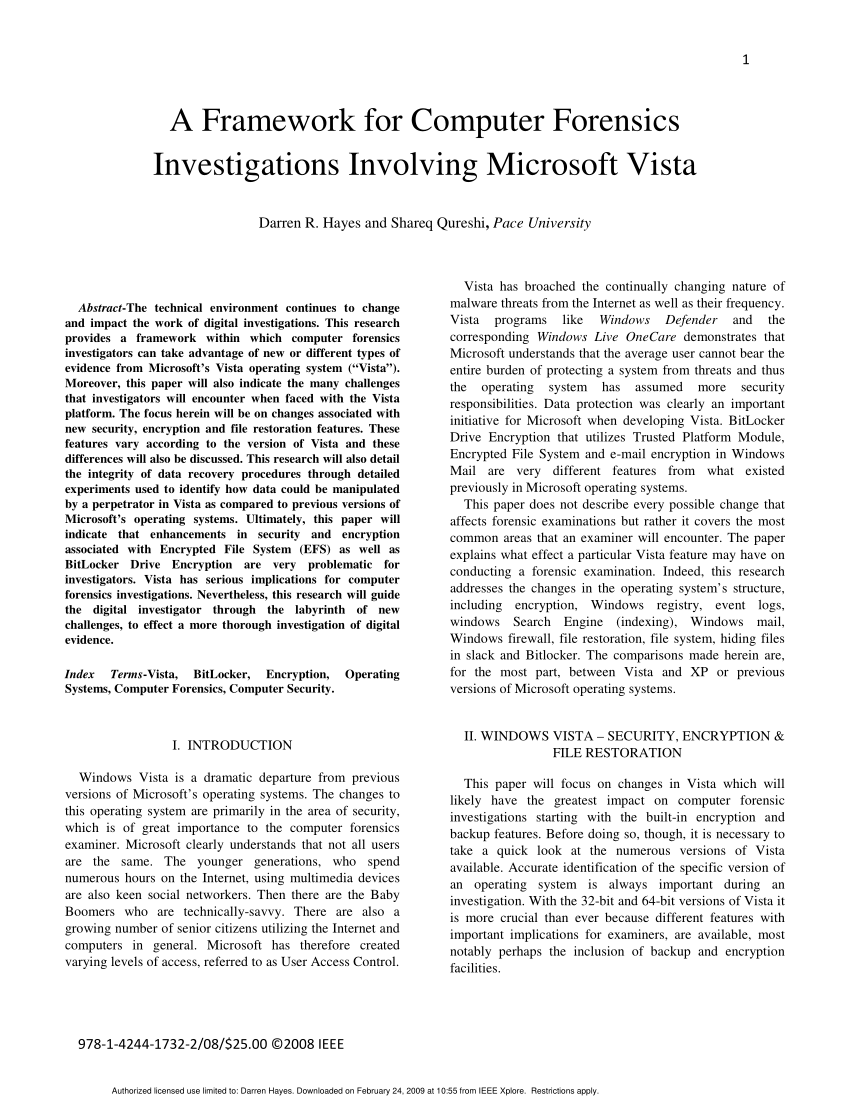 research papers on computer forensics