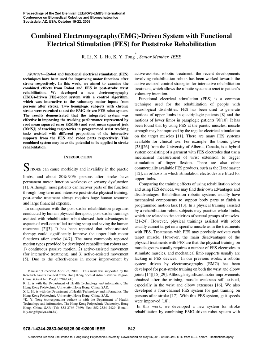 The electromyography (EMG)-driven neuromuscular electrical stimulation