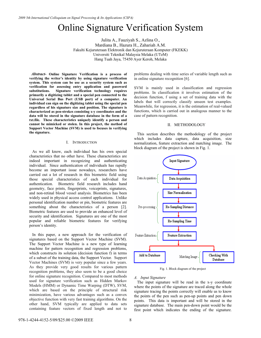 PDF) Online Signature Verification system