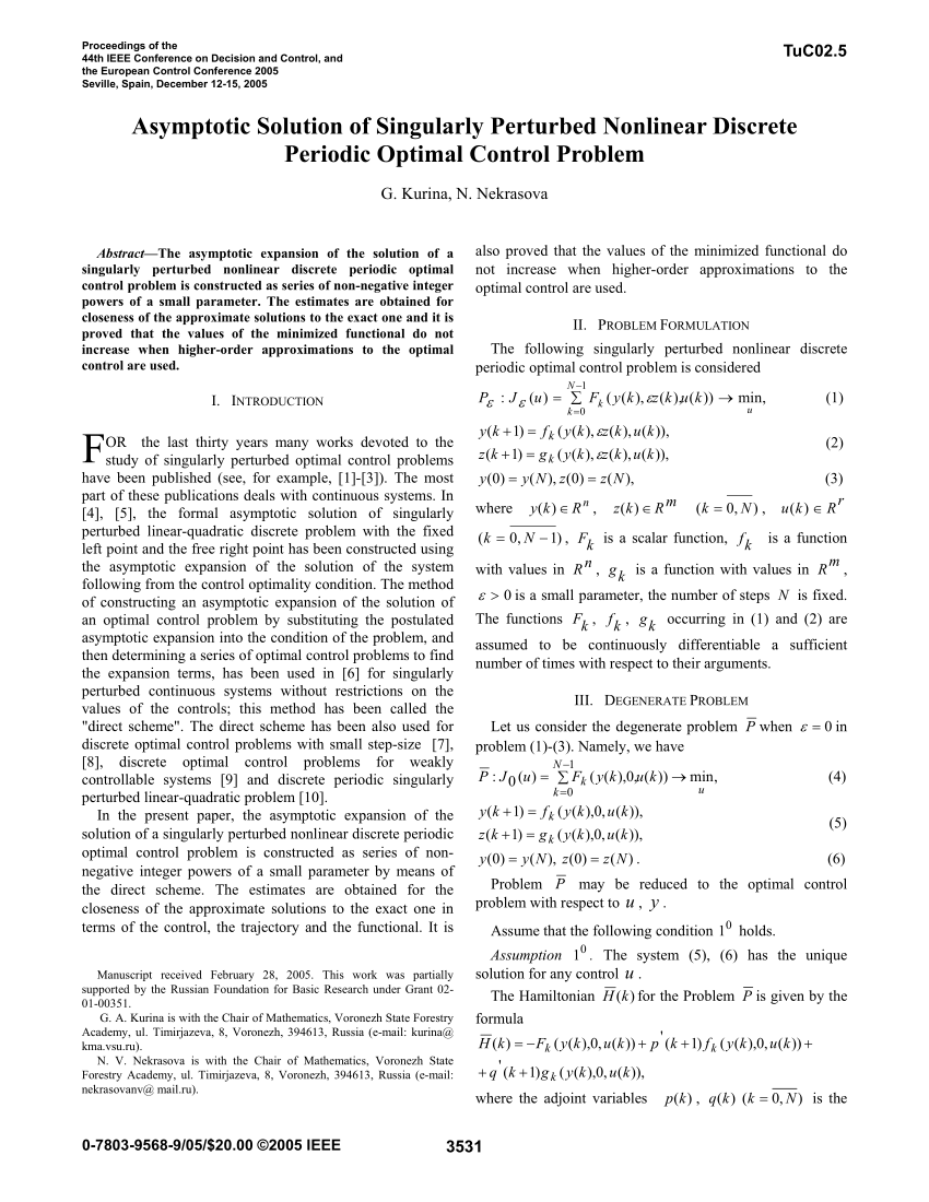 Pdf Asymptotic Solution Of Singularly Perturbed Nonlinear